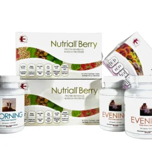 Nutrial Berry and Refresh product packs with Morning and Evening bottles
